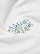 AMIRI - Glittered Logo-Print Cotton-Jersey Hoodie - White