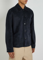 Givenchy Patch Pocket Suede Overshirt Navy