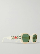 Casablanca - Oval-Frame Acetate, Gold-Tone and Enamel Sunglasses
