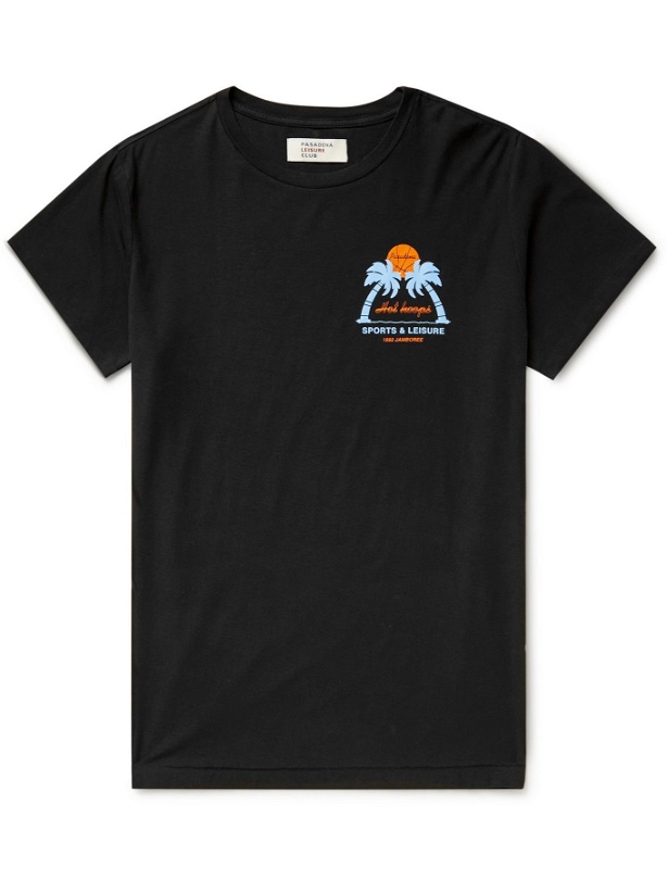 Photo: Pasadena Leisure Club - Hot Hoops Printed Cotton-Jersey T-Shirt - Black
