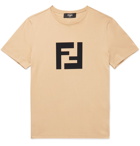 Fendi - Slim-Fit Logo-Appliquéd Cotton-Jersey T-Shirt - Neutrals