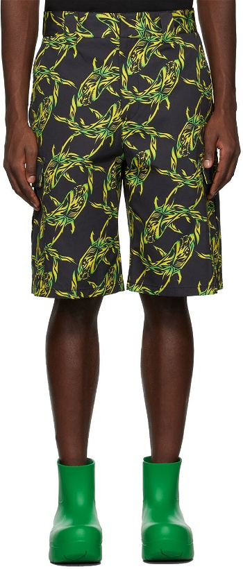 Photo: MSGM Black & Green Bermuda Shorts