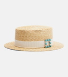 Roger Vivier Très Vivier straw boater hat