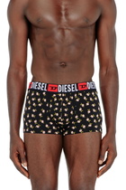 Diesel Three-pack of stretch cotton trunks with floral print - Trunks Mens in Black