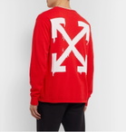 Off-White - Intarsia Cotton-Blend Sweater - Red
