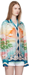 Casablanca Multicolor 'Tennis Club' Silk Long Sleeve Shirt