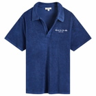 Sporty & Rich Hotel du Cap Cursive Terry Polo in Indigo White