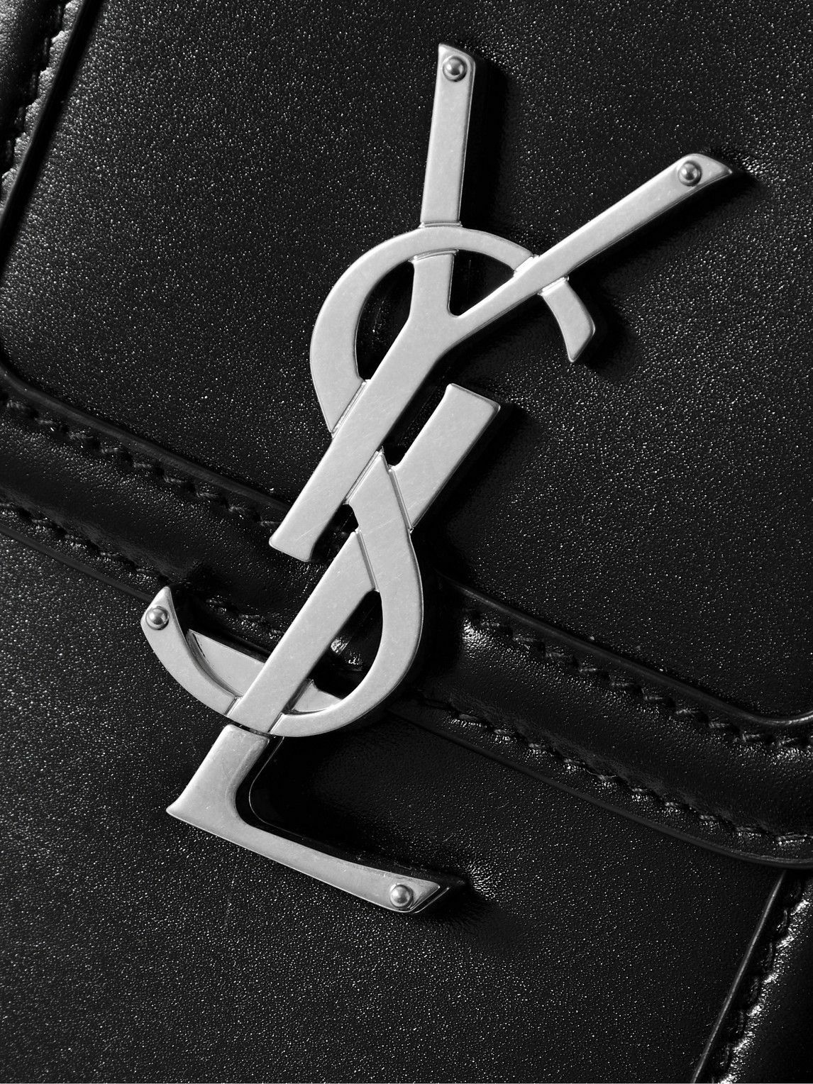 Saint Laurent logo-detail leather shoulder bag - Black