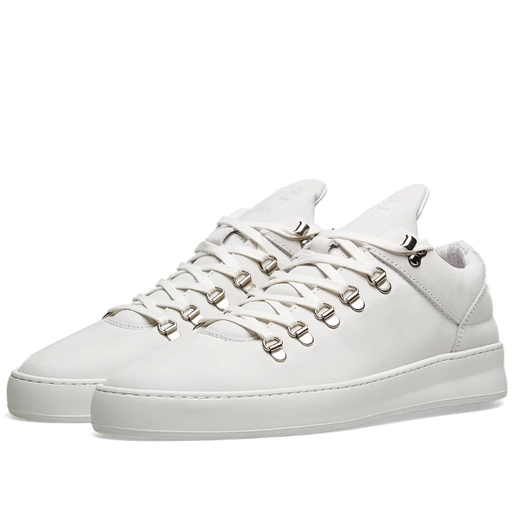 Photo: Filling Pieces Mountain Cut Sneaker All White Leather