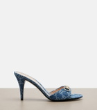 Gucci Erin Horsebit GG denim mules