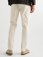 Saman Amel - Straight-Leg Pleated Cotton-Blend Twill Trousers - Neutrals