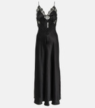 Rodarte Lace-trimmed cutout silk gown