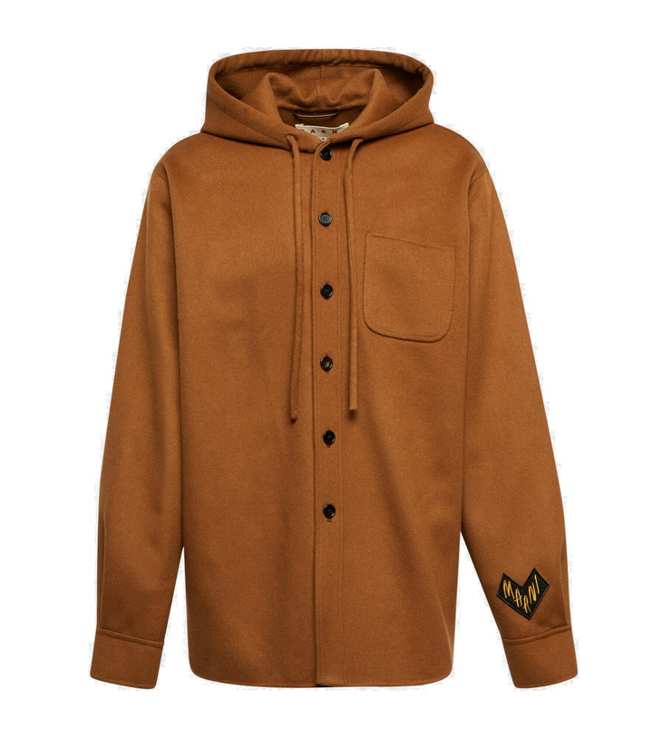 Photo: Marni - Hooded wool-blend overshirt