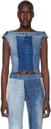 VITELLI SSENSE Exclusive Blue Denim Tank Top