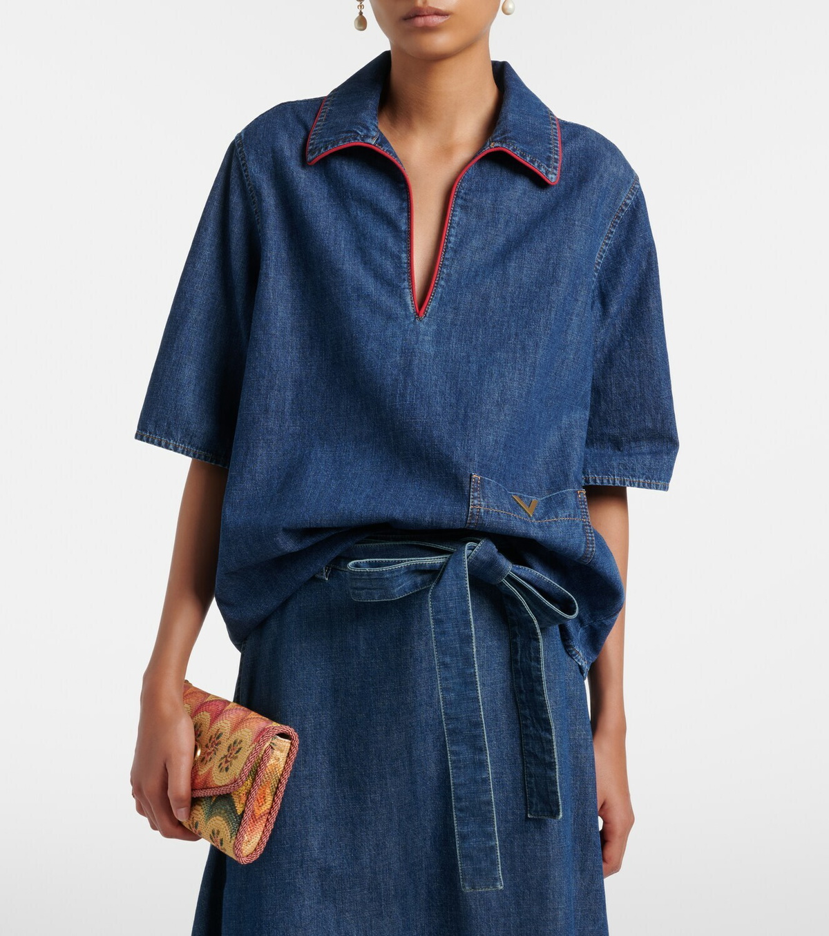 Valentino VGold denim top