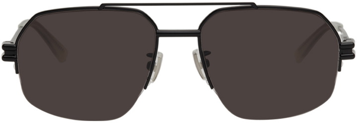 Photo: Bottega Veneta Black Pilot Navigator Sunglasses