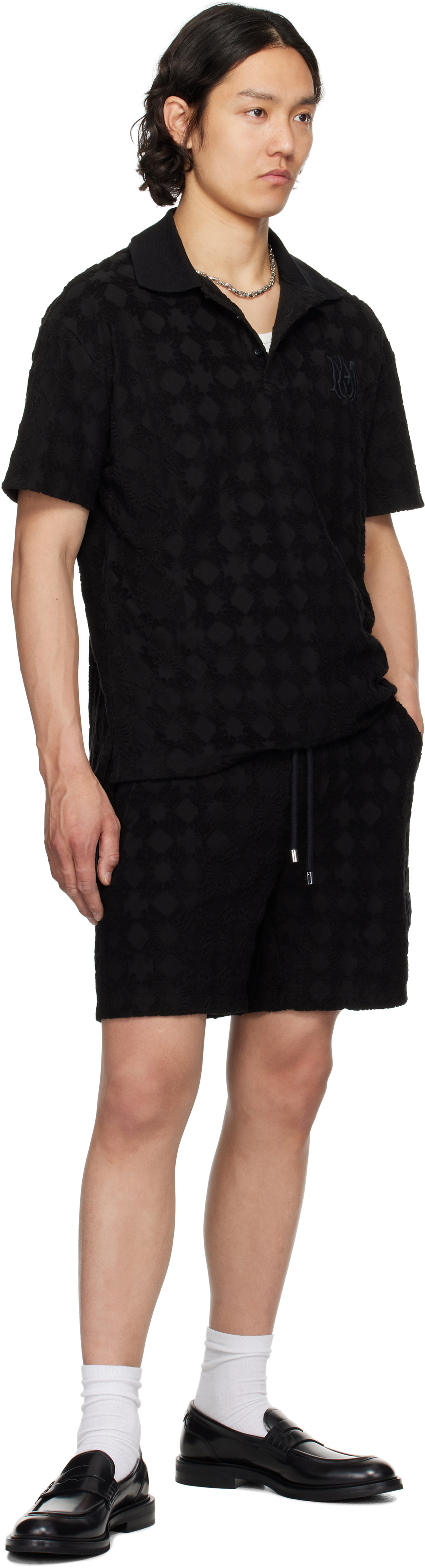 AMIRI Black MA Quad Toweling Polo