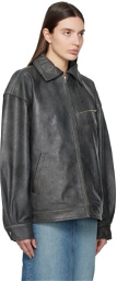Reformation Gray Veda Marco Leather Jacket