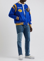 Gallery Dept. Logo Panelled Wool-blend Varsity Jacket Blue