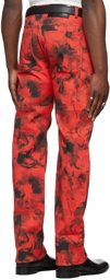 LU'U DAN SSENSE Exclusive Red Rose Burst Jeans