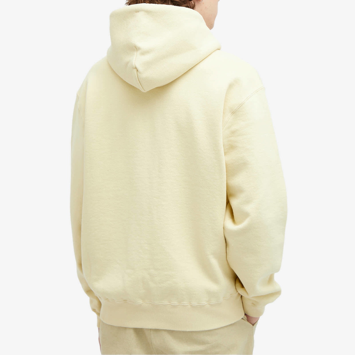 Auralee Men's Heavy Sweat Zip Hoody in Light Yellow Auralee