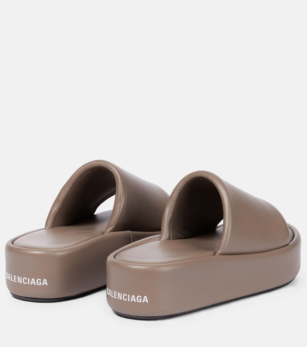 Balenciaga RISE プラットフォーム サンダル ベージュ 35 Balenciaga - Rise leather platform slides Balenciaga