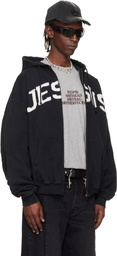 VETEMENTS Black 'Jesus Christ' Zip-Up Hoodie