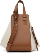Loewe Off-White & Tan Small Hammock Bag