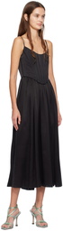 Zimmermann Black Paneled Midi Dress