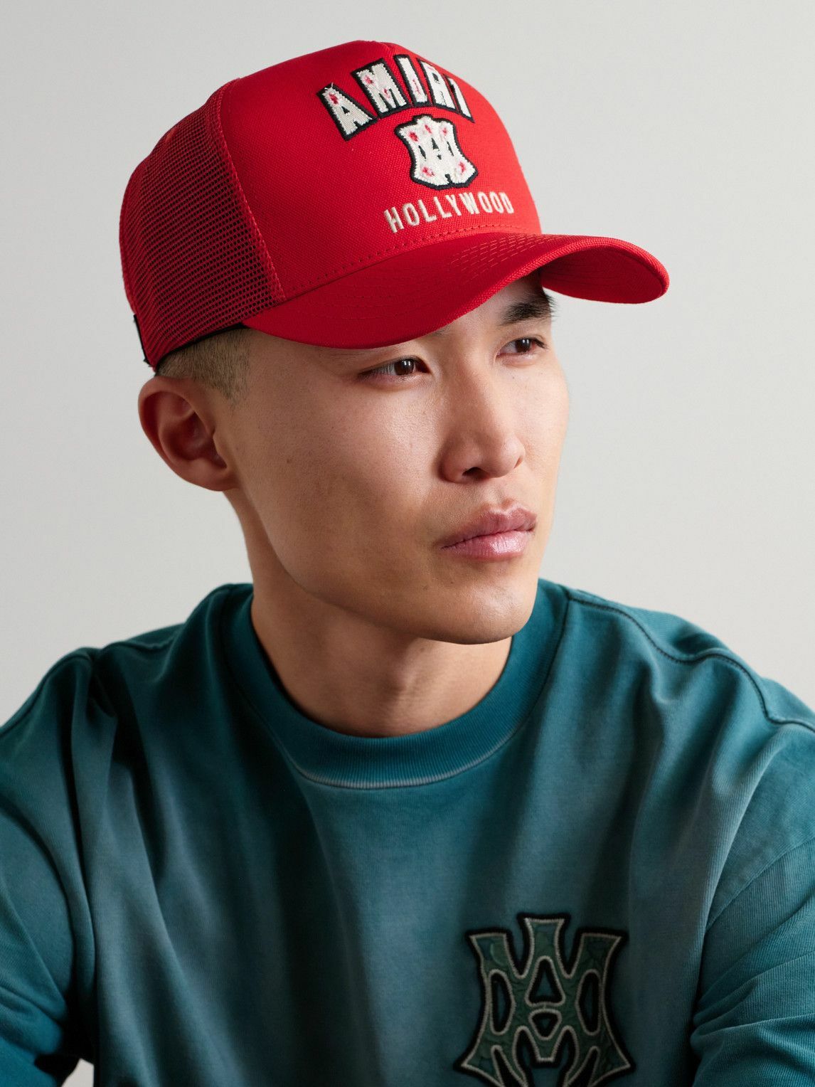 AMIRI - MA Hollywood Appliquéd Cotton-Twill and Mesh Baseball Cap