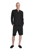 120% Lino Shorts In Black Linen