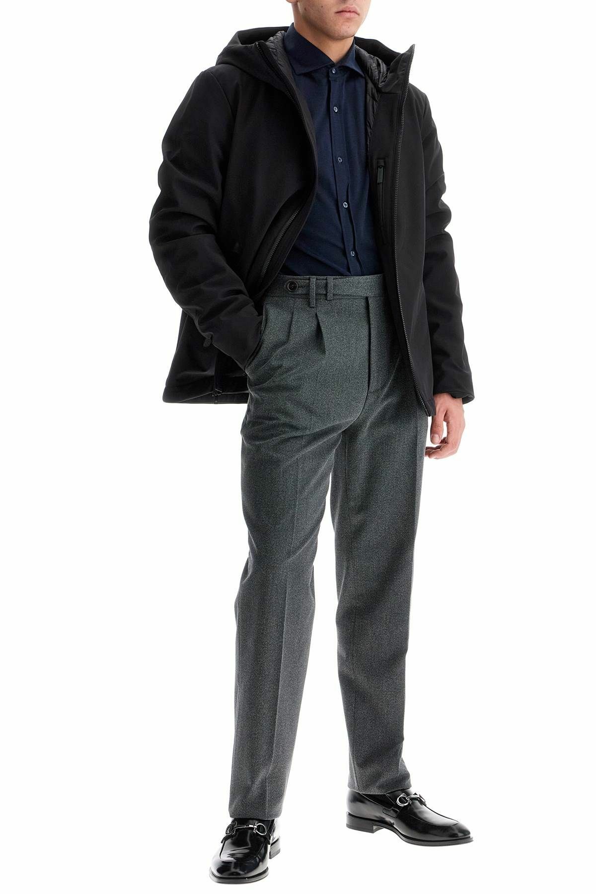 BRUNELLO CUCINELLI stretch cotton leisure fit pants for men/w Grey 