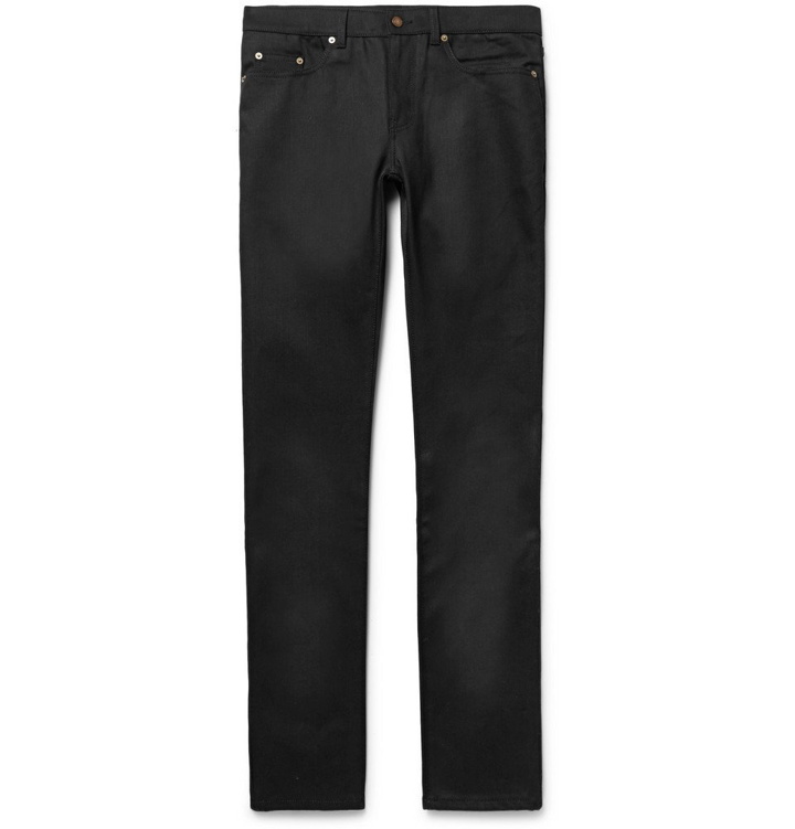 Photo: Saint Laurent - Skinny-Fit 15cm Hem Raw Stretch-Denim Jeans - Black