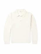 FRAME - Textured Wool and Silk-Blend Polo Shirt - Neutrals