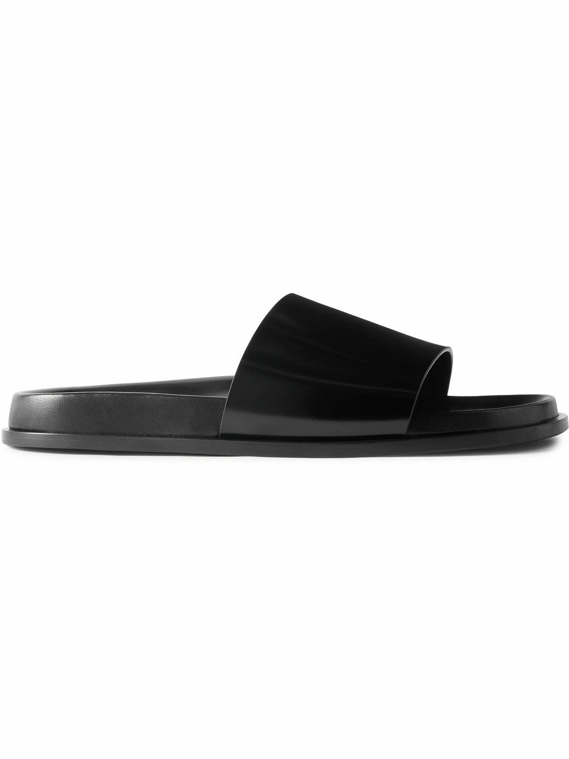 SAINT LAURENT - Nichols Leather Slides - Black Saint Laurent