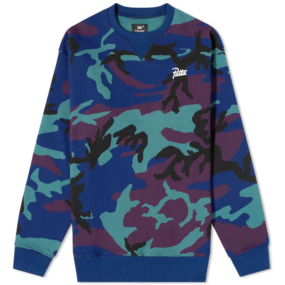 Patta Men's Graffiti Boxy Pocket Crew Sweat in Snow Melange Grey Patta