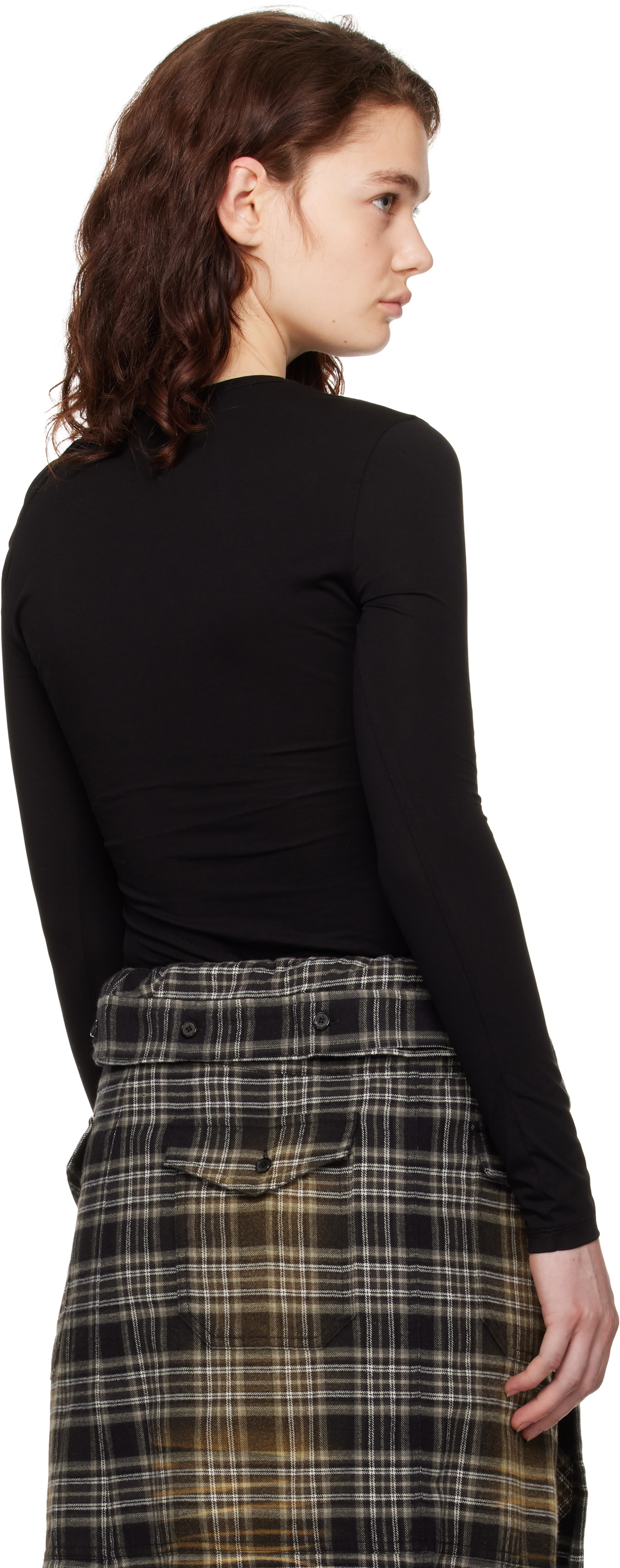 Juun.J Black Twist Long Sleeve T-shirt
