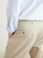 Officine Générale - Straight-Leg Pleated Cotton-Twill Chinos - Neutrals