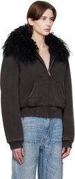 Alexander Wang Gray Faded Shearling Hoodie