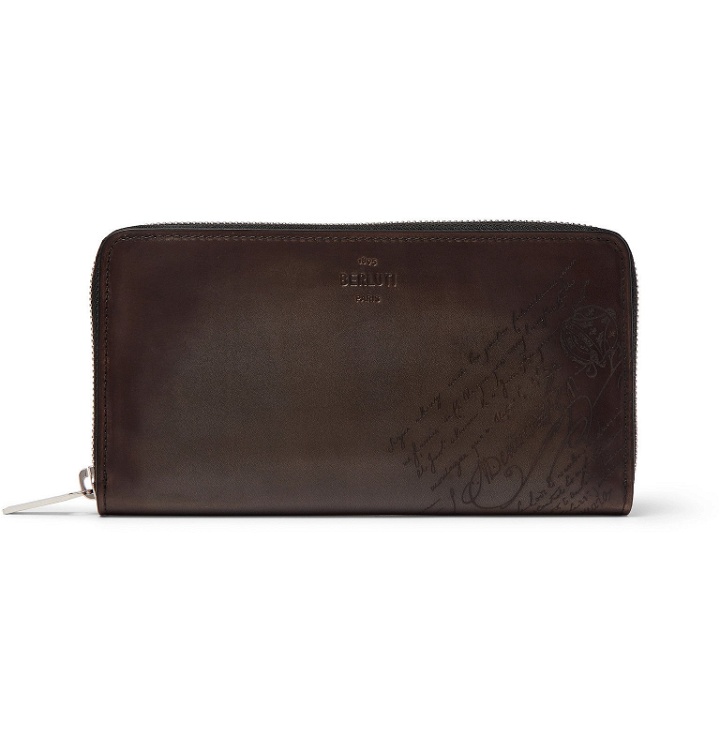Photo: Berluti - Scritto Leather Zip-Around Wallet - Brown