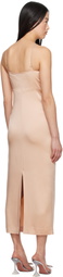 Blumarine Pink Satin Rhinestone Midi Dress