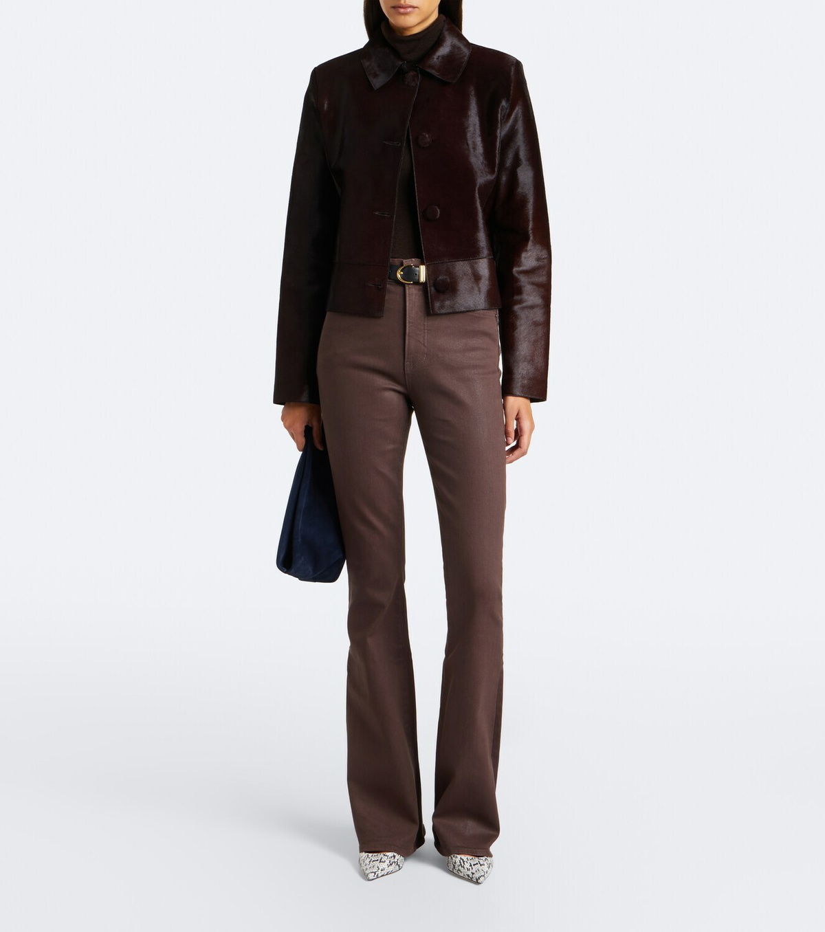 Veronica Beard Beverly coated flared jeans