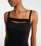 Courrèges Ribbed-knit cotton jersey midi dress