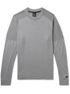 Nike Golf - Tiger Woods Logo-Embroidered Wool-Blend Golf Sweater - Gray
