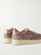 Autry - Medalist Leather and Shell-Trimmed Suede Sneakers - Pink