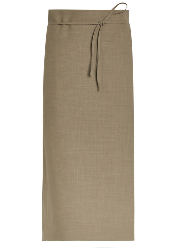 Photo: Calvin Klein Hallie Wool Midi Wrap Skirt Grey