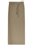 Calvin Klein Hallie Wool Midi Wrap Skirt Grey