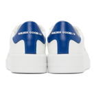 Golden Goose White and Blue Purestar Sneakers