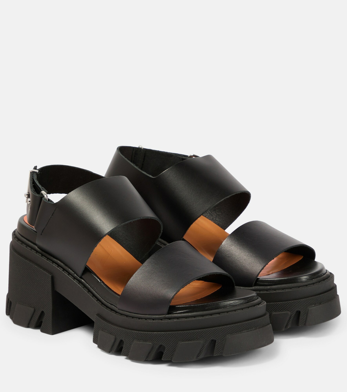 ganni leather sandals