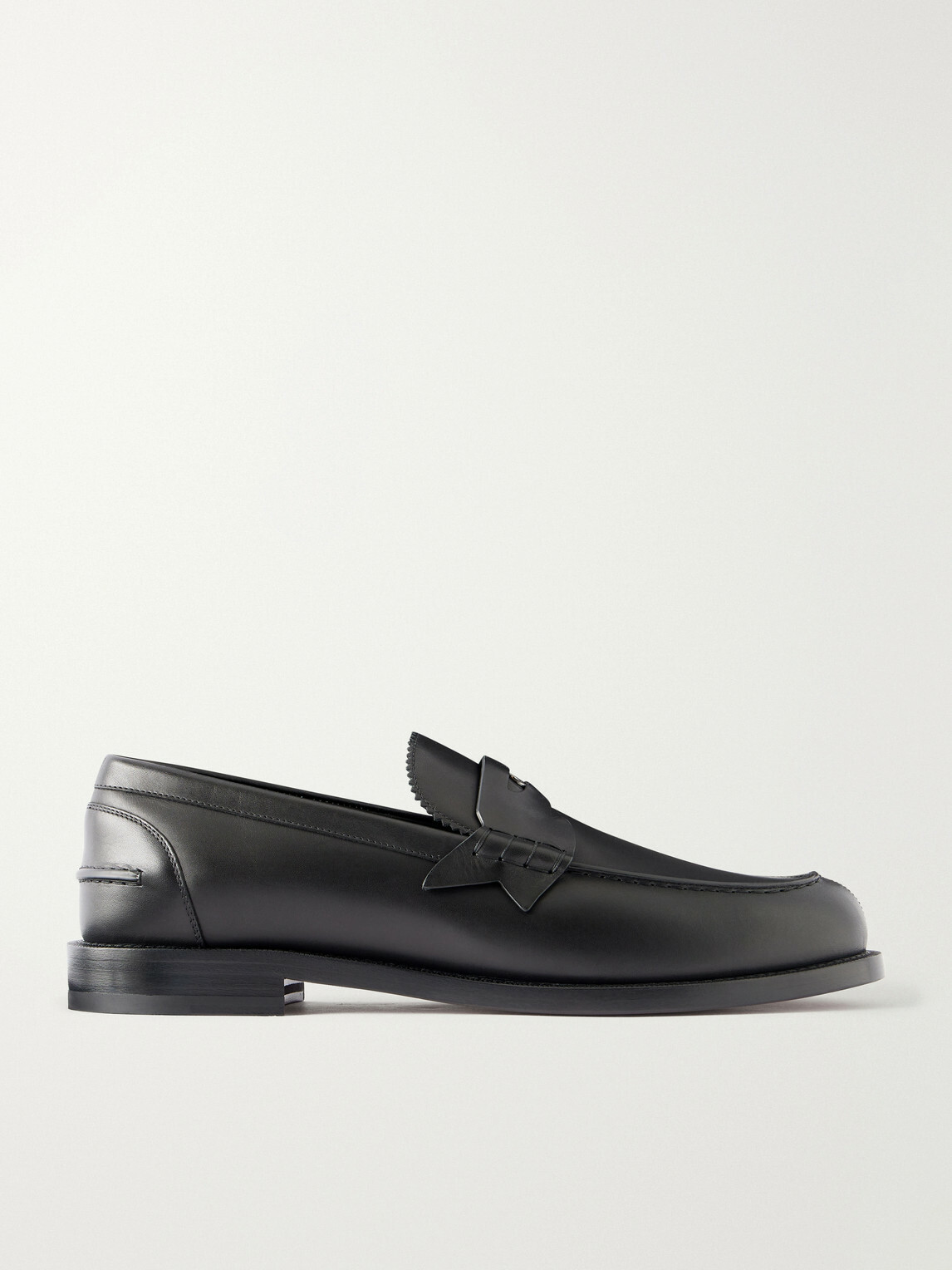 Christian Louboutin - The Plato Logo-Embellished Leather Penny Loafers - Black